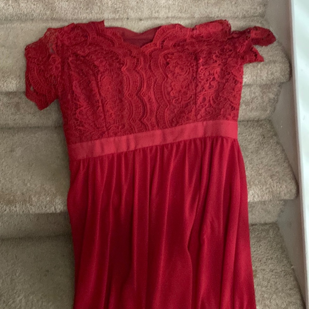 Shein red dress
